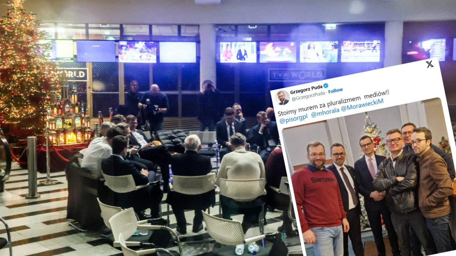Protest w TVP. Napis na koszulce posła PiS budzi emocje