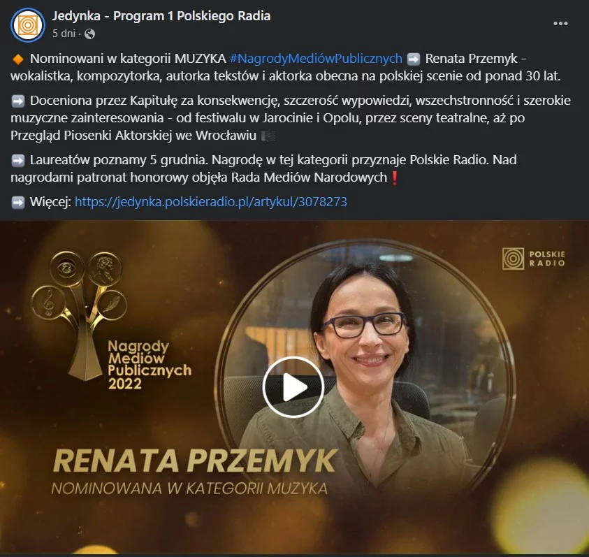 renata przemyk nagroda mediów publicznych krzysztof skiba