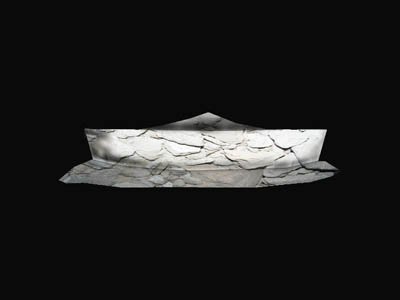 "STADION / National Area Warsaw", 2012, rzeźba z gruzu warszawskiego, gruz, kamień, drewno, tkanina, metal, żywica syntetyczna