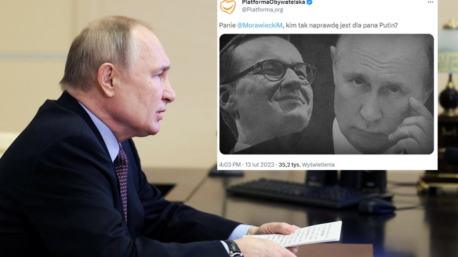 PO opublikowało nowy klip. Pyta o związki Mateusz Morawieckiego z prezydentem Rosji.
