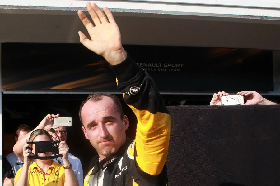 Robert Kubica podczas testów bolidu Renault na węgierskim Hungaroringu.