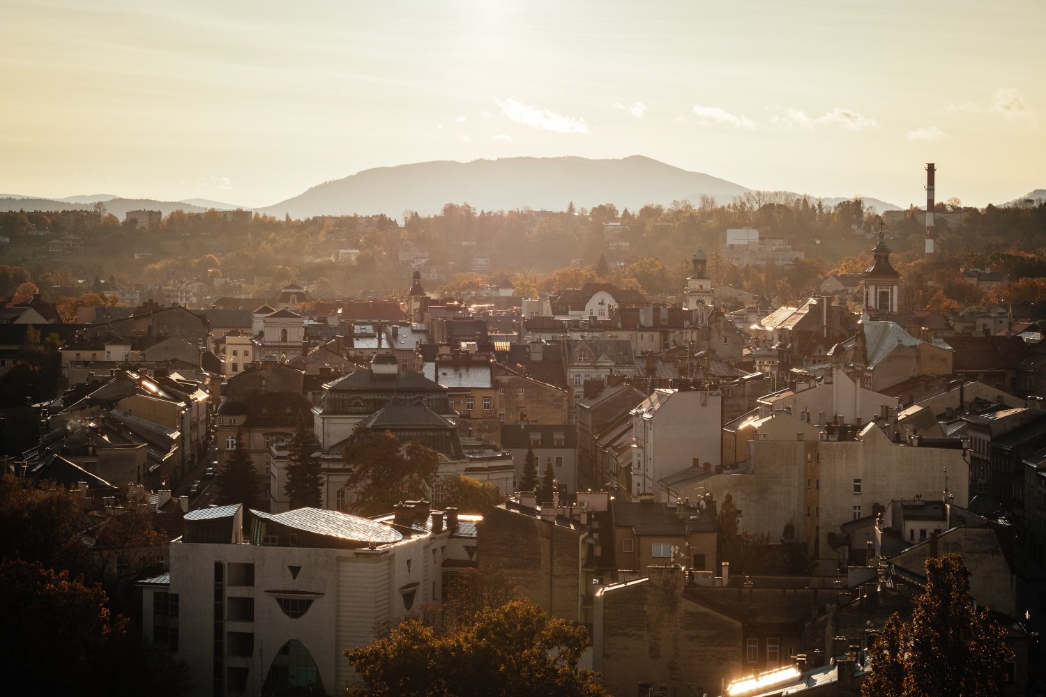 Cieszyn - panorama z lotu ptaka