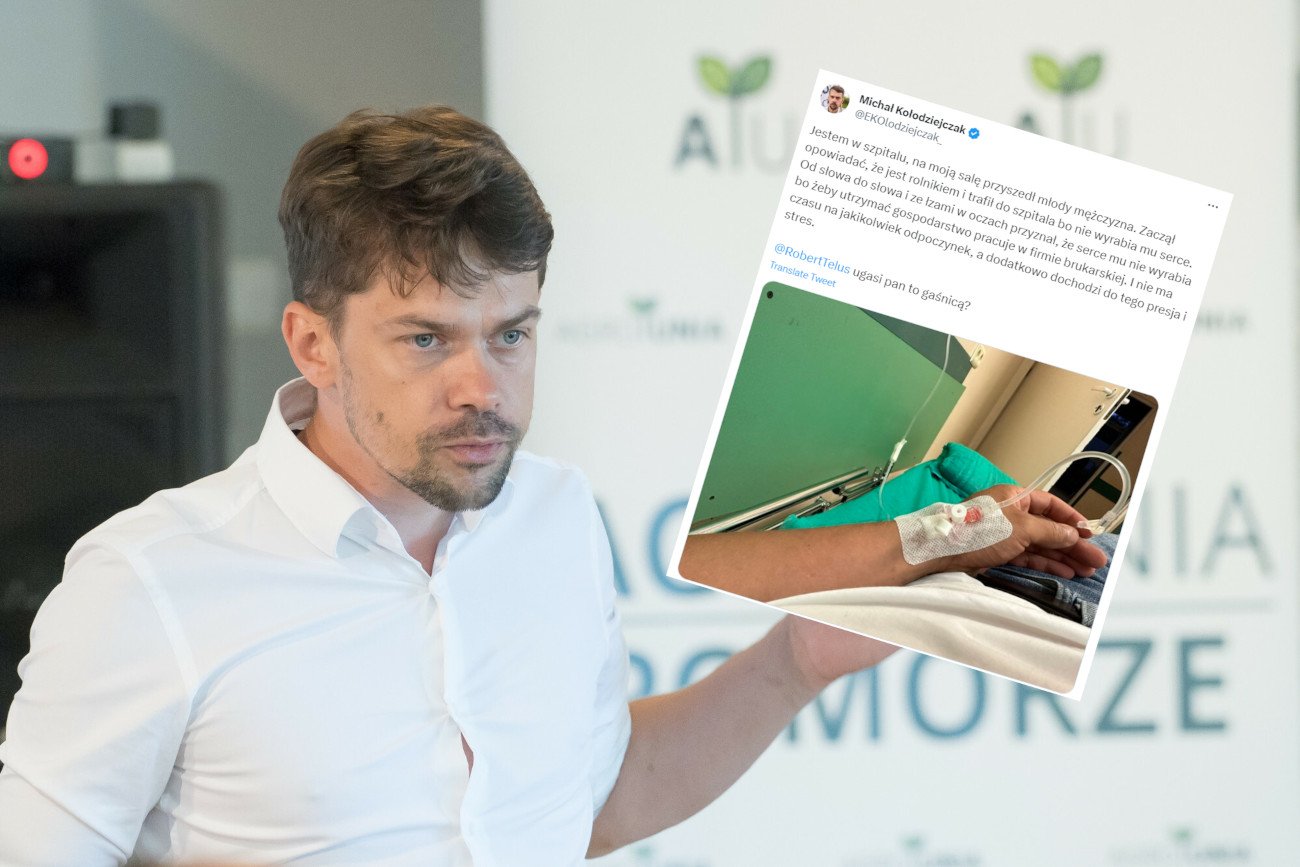 Michał Kołodziejczak podczas pobytu w szpitalu zakpił z ministra rolnictwa.