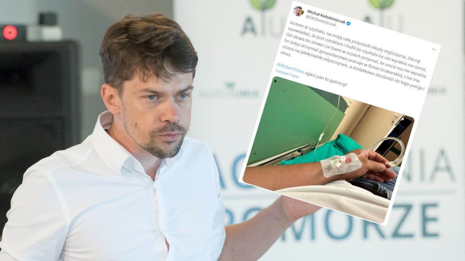 Michał Kołodziejczak podczas pobytu w szpitalu zakpił z ministra rolnictwa.