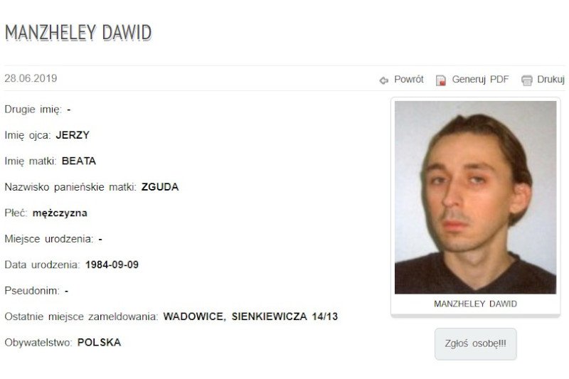 Policja z Wadowic szuka mężczyzny o podobnym rysopisie, co organizator orgii w Brukseli.