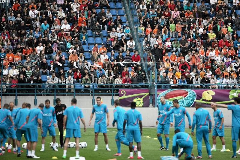 Trening reprezentacji Holandii na stadionie Wisły Kraków