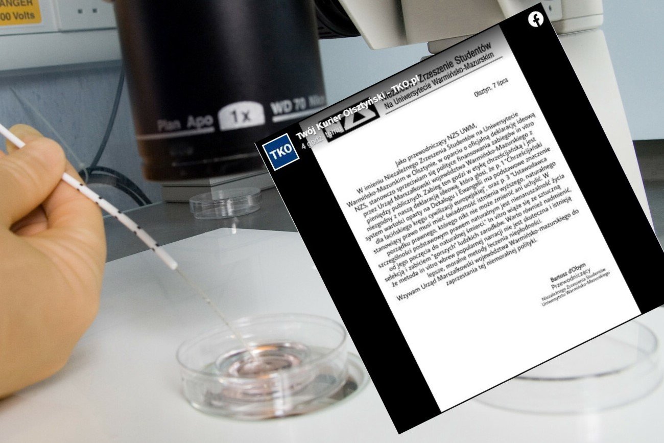 Olsztyńscy studenci działający w ramach NZS UWM wystosowali apel do władz samorządowych Warmii i Mazur o zaprzestanie dofinansowywania in vitro