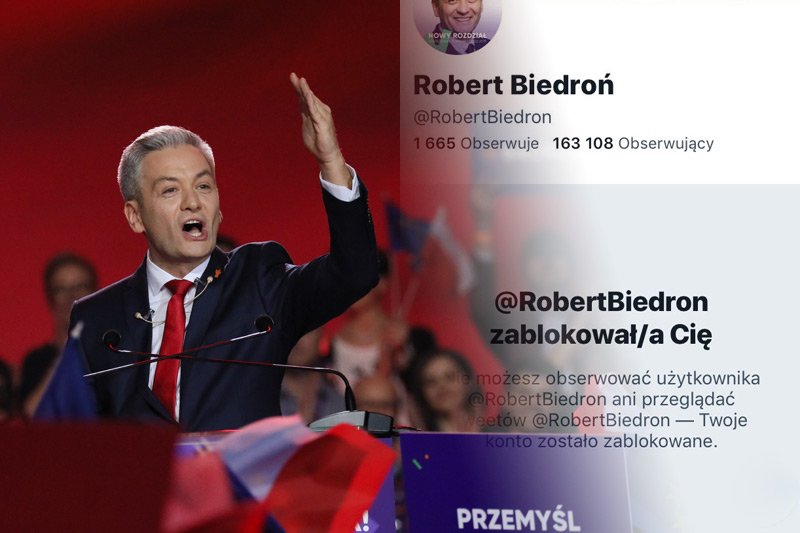 Lider partii Wiosna Robert Biedroń masowo blokuje krytyków na Twitterze.