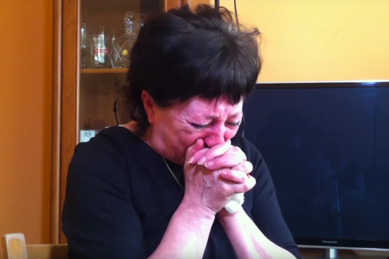 Matka zmarłej nie kryła łez w trakcie nagrania.