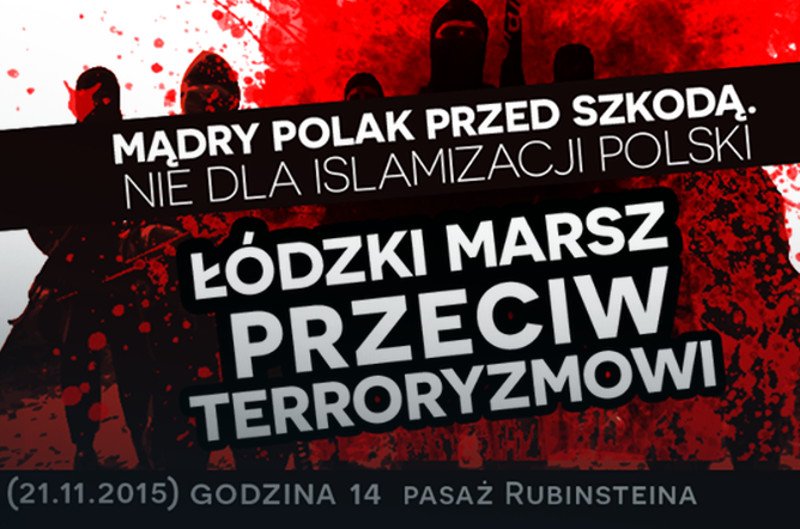 Plakat organizatorów Marszu Przeciw Terroryzmowi