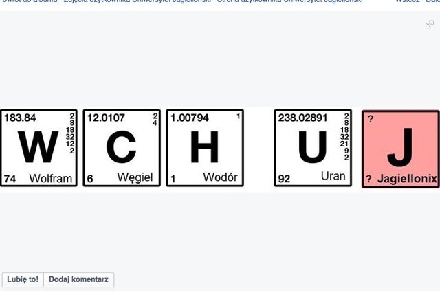 Uniwersytet Jagielloński zachęca w taki sposób do studiowania na Wydziale Chemii