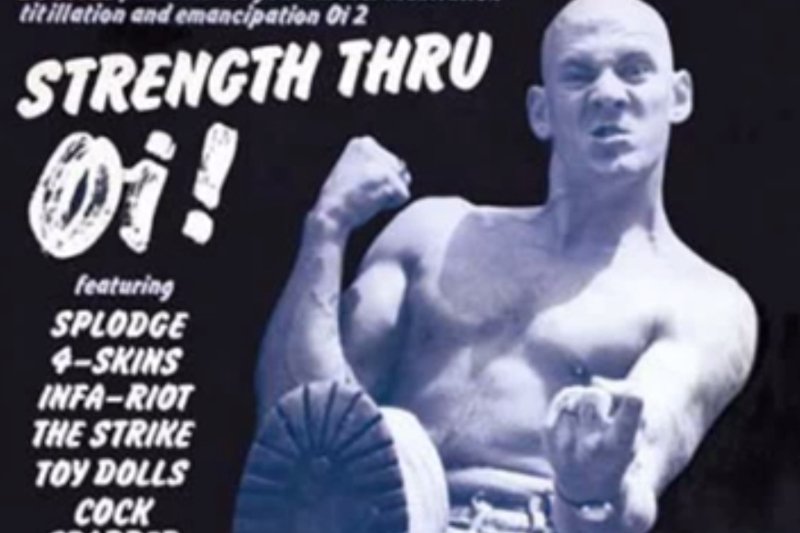 Nicky Crane na okładce płyty. Dzięki niej stał się ikoną prawicowych ruchów