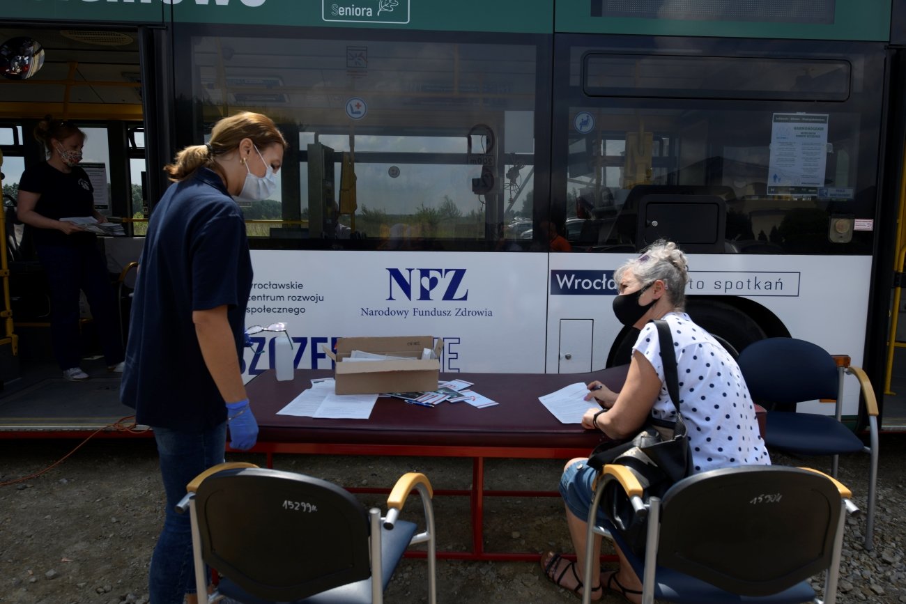 Mobilny punkt szczepień we Wrocławiu - zdjęcie poglądowe.