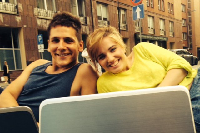 Ja i Krzysiek podczas sesji biegowej