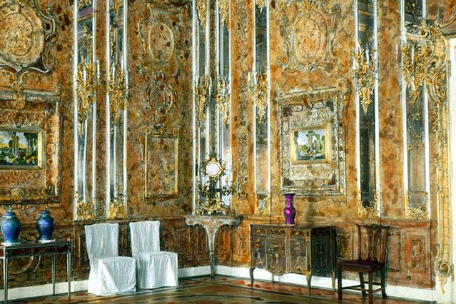 Bursztynowa Komnata na wyposażeniu pałacu w Carskim Siole, 1931.