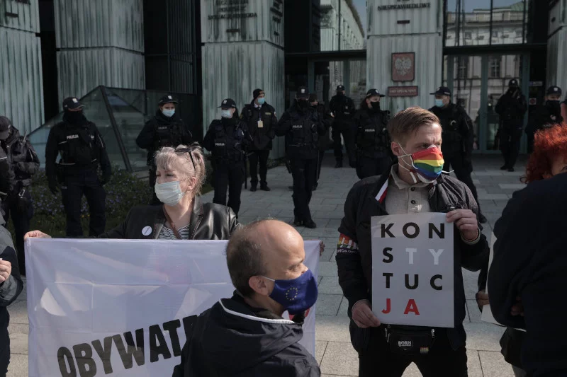 Blokada przed Sądem Najwyższym. Protestowali w obronie sędziego Igora Tulei.