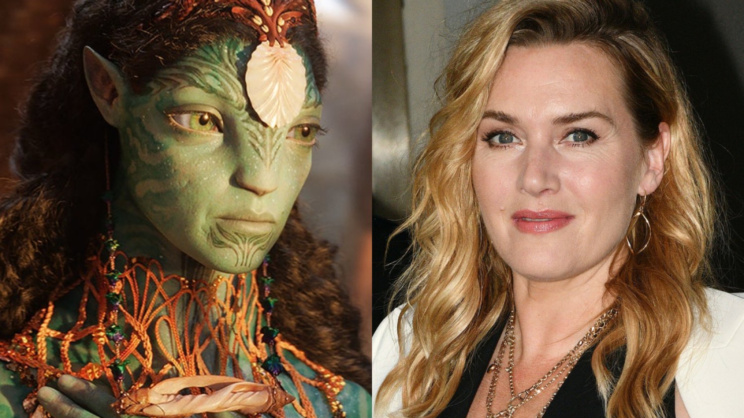 Jak w rzeczywistości wyglądają aktorzy z "Avatara 2"? W nowym hicie Jamesa Camerona zagrała Kate Winslet. Kate Winslet jako Ronal w "Avatarze 2".