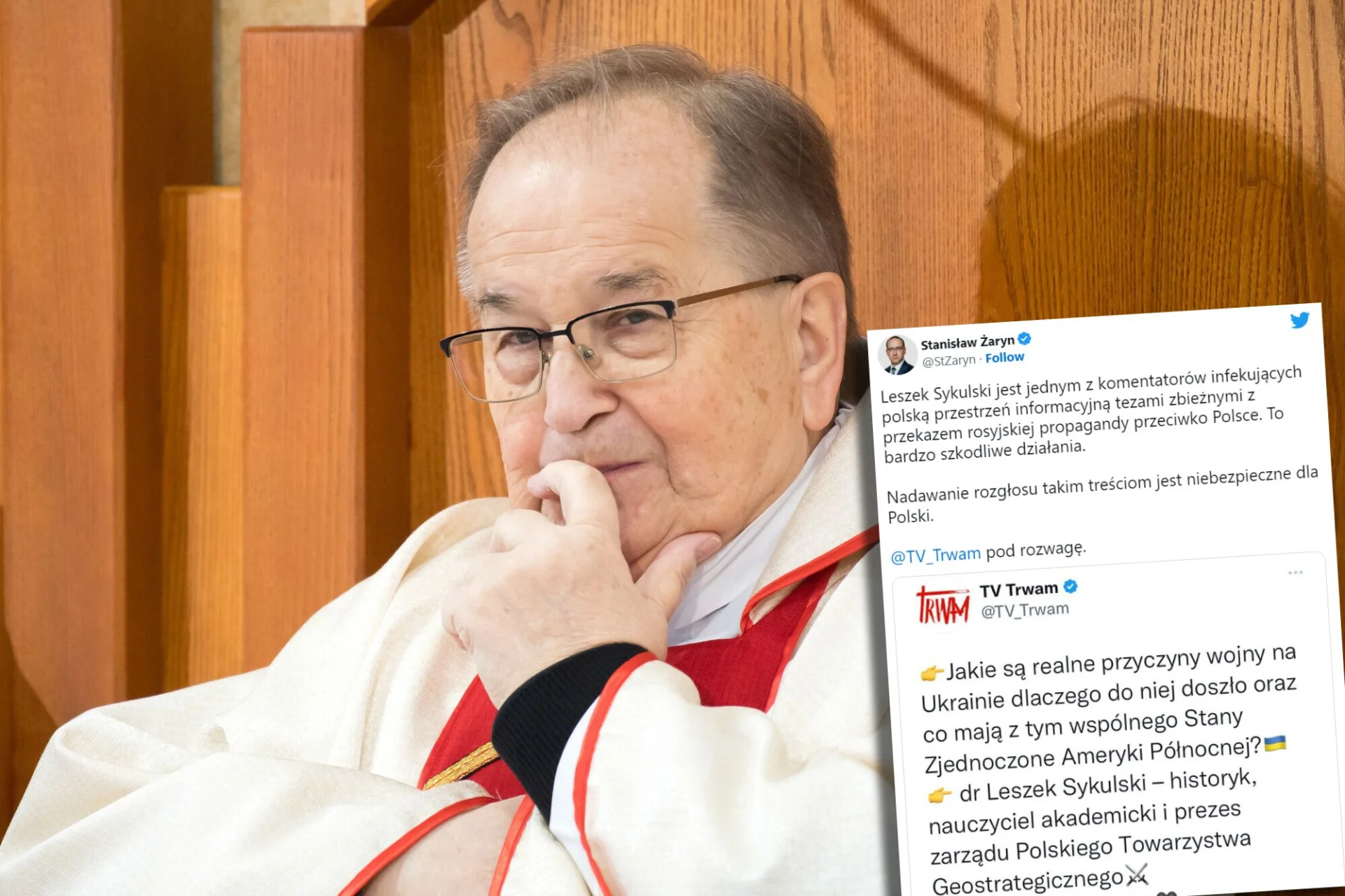 Stacja Tadeusza Rydzyka nagle przerwała program. Stanisław Żaryn ostrzegał "ku rozwadze"