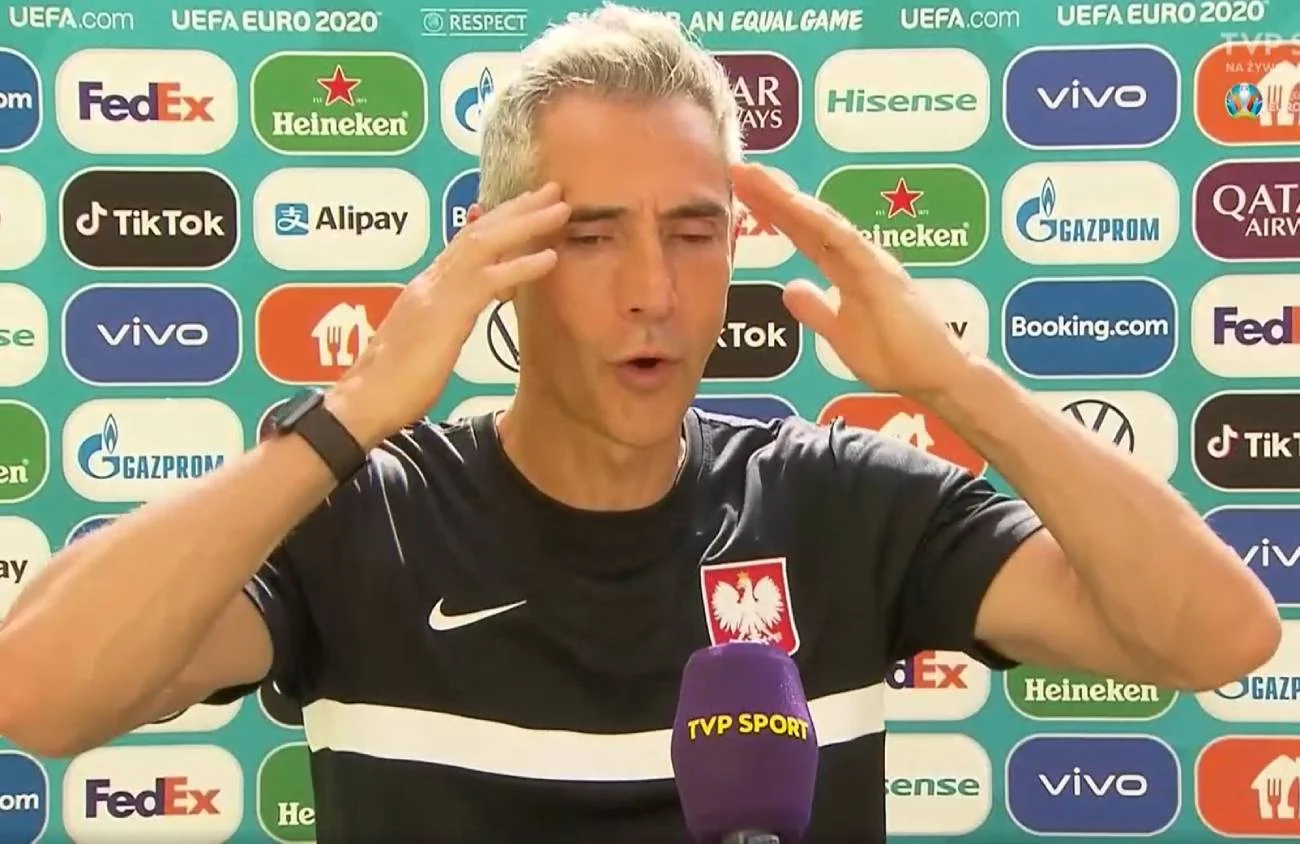 Euro 2020: Paulo Sousa poirytowany pytaniem Radosława Przybysza z TVP Sport.