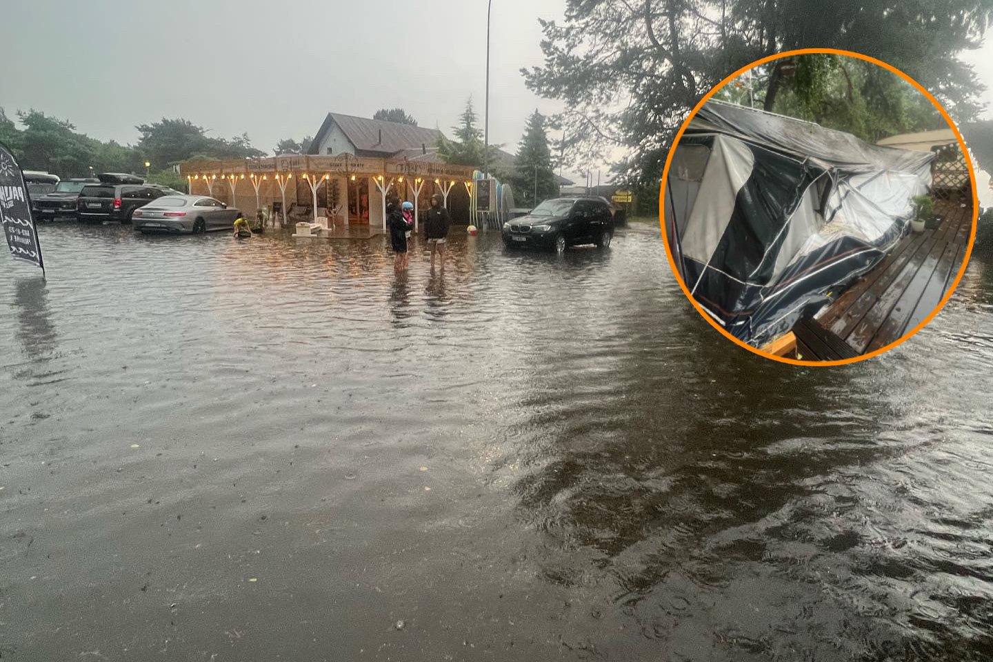 Tak wyglądał camping Chałupy 3 po wtorkowej ulewie.