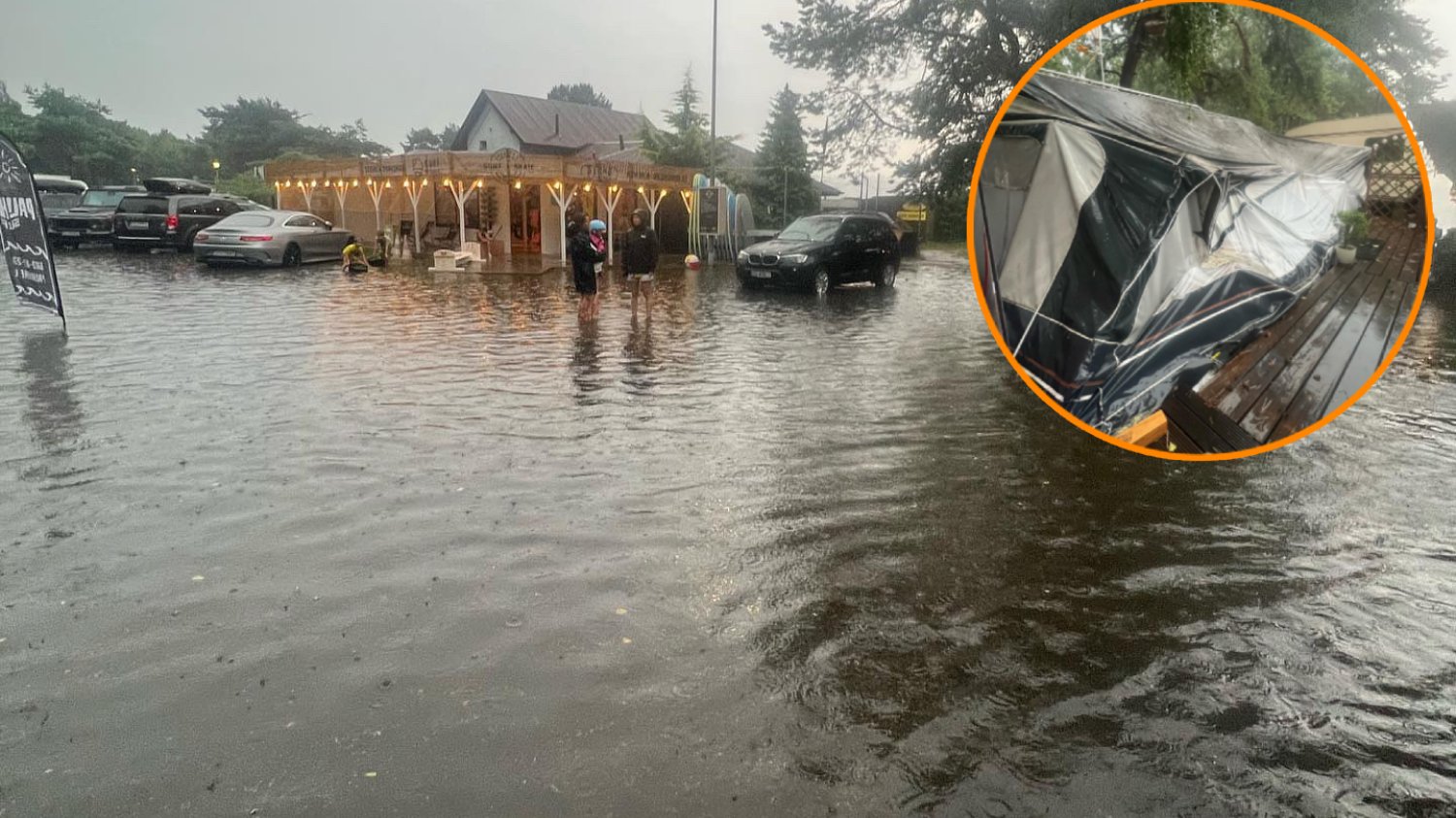 Tak wyglądał camping Chałupy 3 po wtorkowej ulewie.
