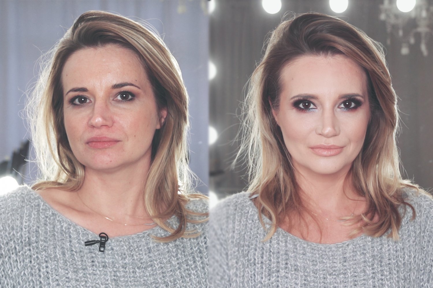 Moja twarz przed i po makijażu