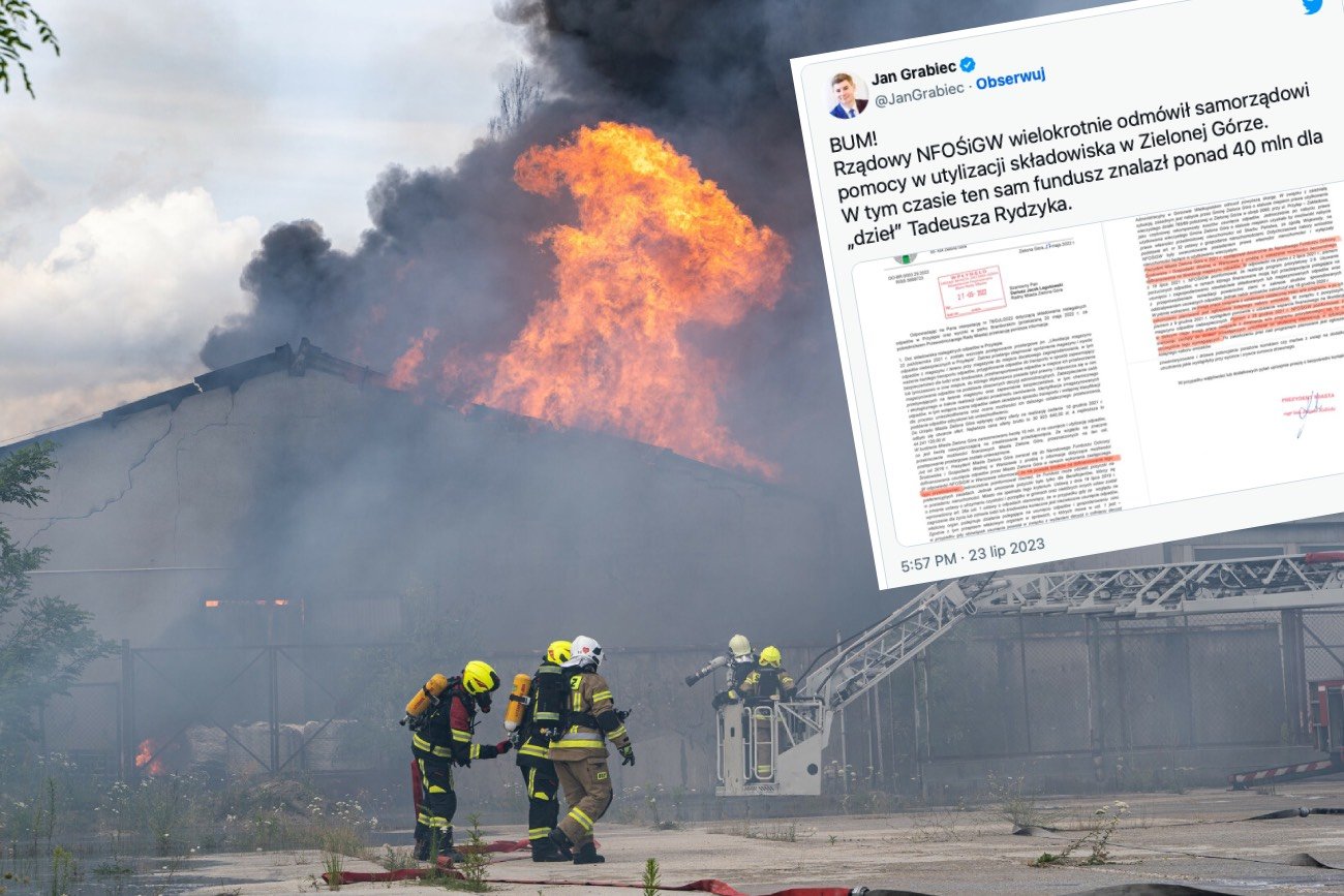 pożar w Zielonej Górze