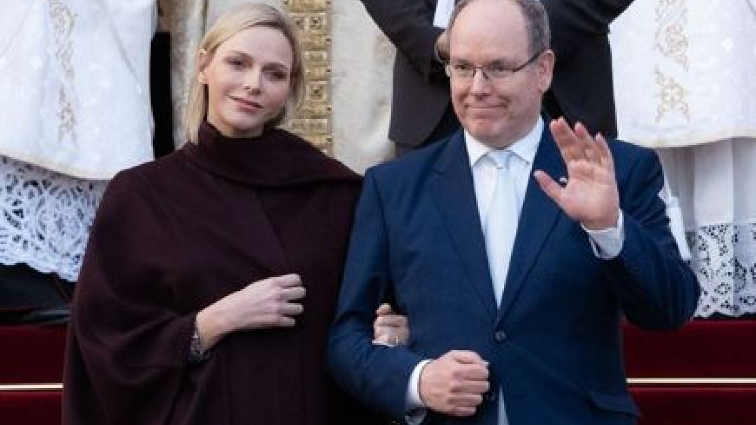 Książę Monako Albert z żoną Charlene.