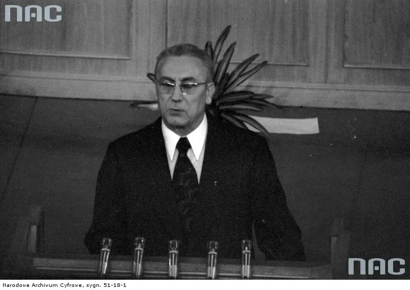 Edward Gierek podczas przemówienia (1973).