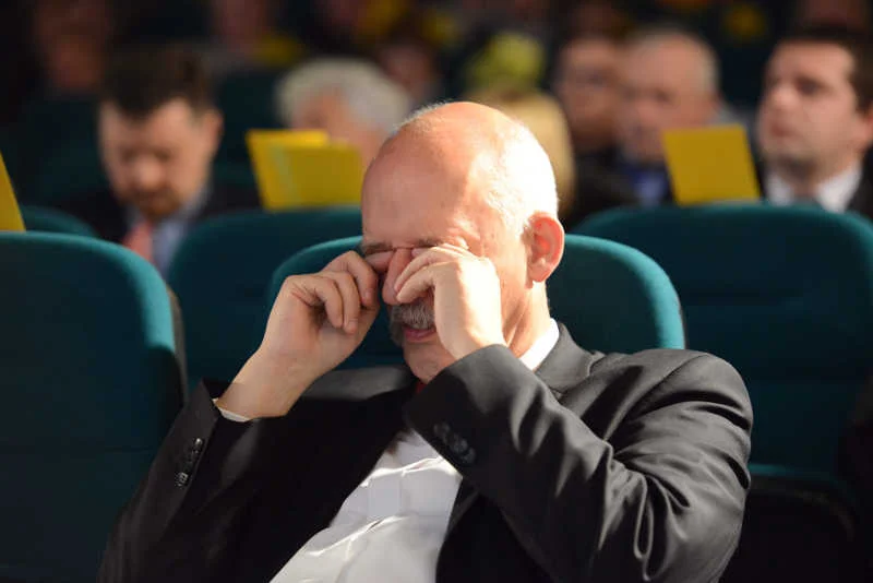 Janusz Korwin-Mikke szokuje w Wielkiej Brytanii.