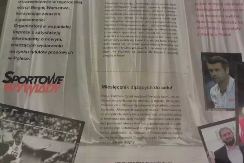 Ulotka, mówiąca o powstaniu "Sportowych Wywiadów"