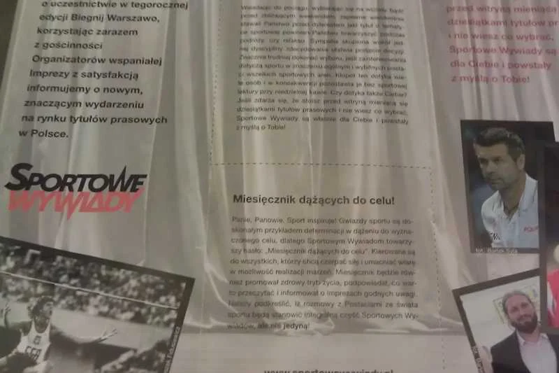 Ulotka, mówiąca o powstaniu "Sportowych Wywiadów"