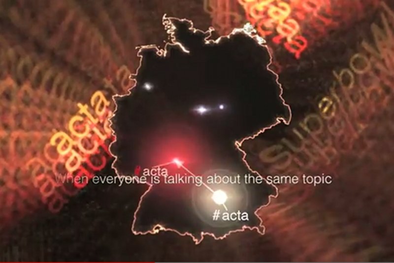 Wizualizacja z filmu zamieszczonego na stronie Tweetscapes.de