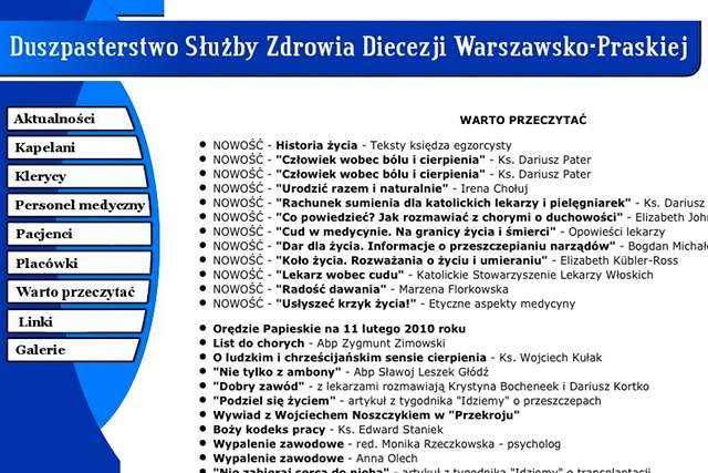 Lista ks. dr Przemysława Sawy zniknęła ze strony Duszpasterstwa Służby Zdrowia Diecezji Warszawsko-Praskiej