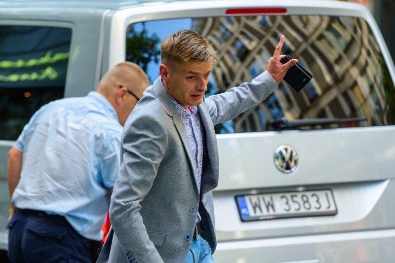 Tomasz Komenda przed studiem Dzień Dobry TVN w Warszawie