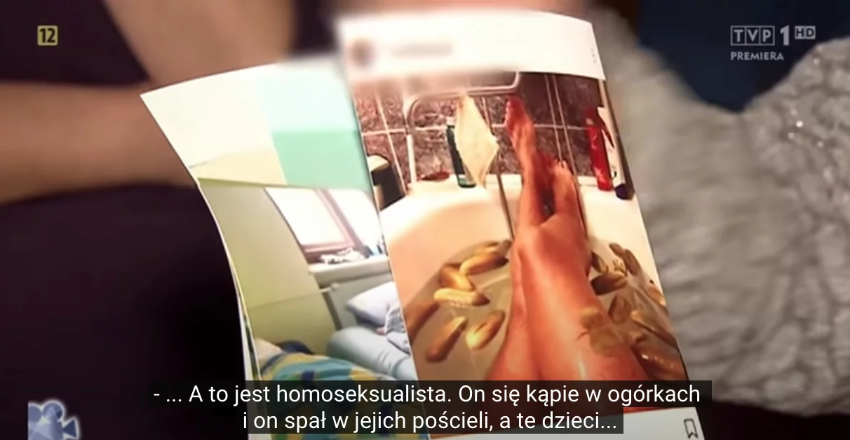 Fragment odcinka "Sprawy dla reportera" z transkrypcją