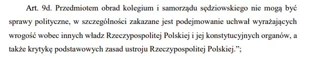 Fragment nowego projektu ustawy PiS o sądach.
