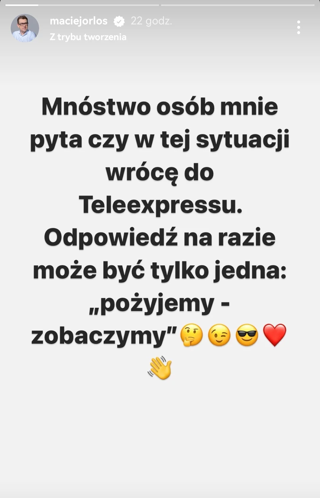 Po zmianie władzy Maciej Orłoś wróci do "Teleexpressu"? Wspomina o Kammelu