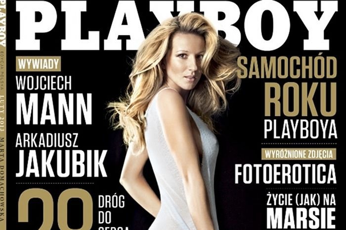 Tenisistka Marta Domachowska na okładce lutowego "Playboya".
