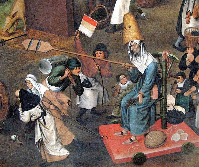 Pieter Bruegel Starszy, Walka postu z karnawałem (fragment),1559, Kunsthistorisches Museum w Wiedniu