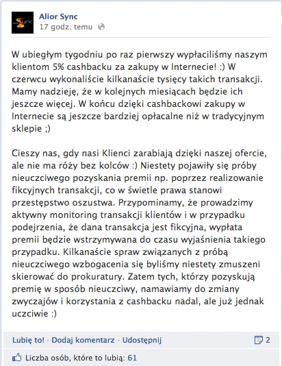 Bank kompromituje się na Facebooku.