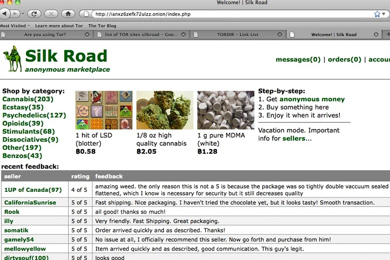 Na Silk Road prowadzono także rankingi dilerów