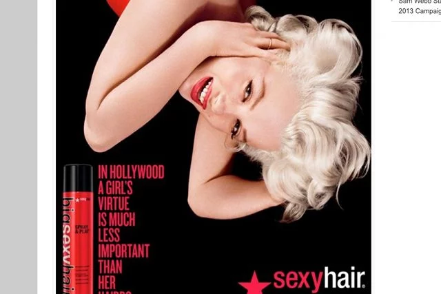 Reklama Sexy Hair z udziałem wizerunku Marilyn Monroe