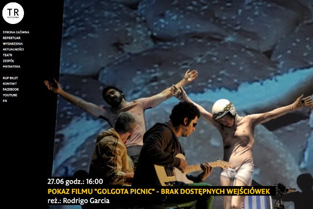 Warszawski Teatr Rozmaitości zamierza zorganizować pokaz nagrania spektaklu "Golgota Picnic"
