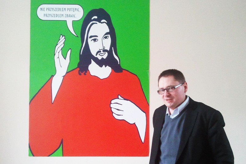 Tomasz Terlikowski w redakcji serwisu Fronda.pl