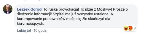 Leszek Gorgol, wicestarosta z PiS, protestuje przeciwko pierogom dla pracowników służby zdrowia, którzy walczą z koronawirsuem.