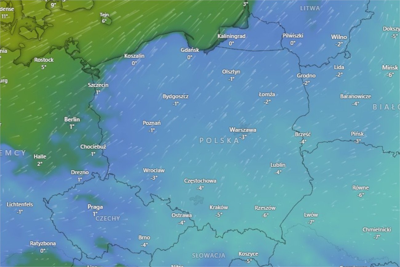 Środa w Polsce będzie bardzo mroźna.