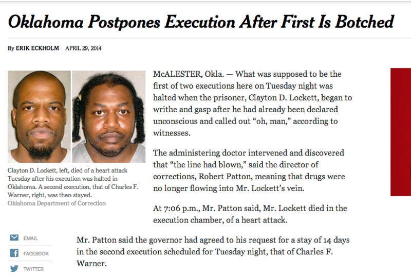 Egzekucję w amerykańskim więzieniu przerwano, bo podana skazanemu substancja nie zadziałała