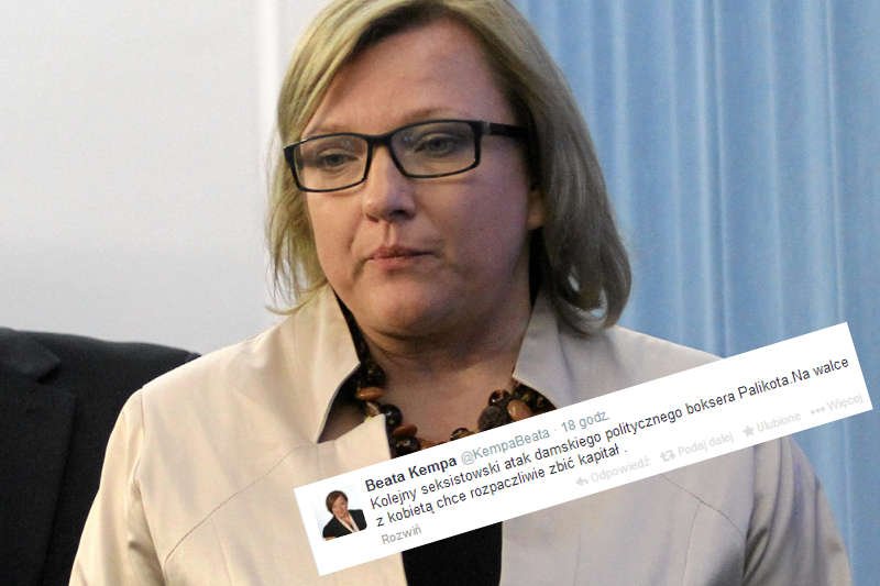 Beata Kempa zalała Twittera hejtem na Janusza Palikota. Nazwała go "załganym leniem" i "damskim bokserem"