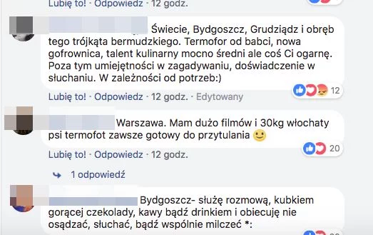 Komentarze kobiet na profilu Aborcyjny Dream Team on tour na Facebooku.